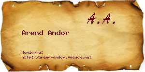 Arend Andor névjegykártya
